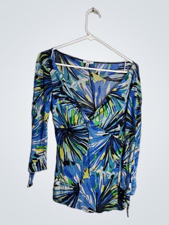 Cache Blue Tropical Top