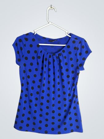 WORTHINGTON Blue Polka Dot Top