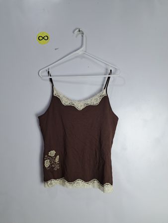 Brown Lace Trim Camisole