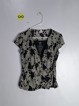 Black and White Animal Print Blouse