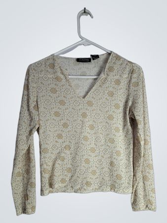 Long-Sleeve Blouse with Floral Pattern