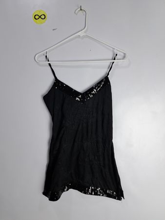 Unbranded Black Sequined Fringe Cami Top