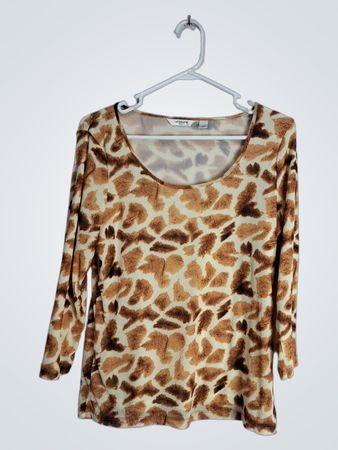Liz Claiborne Leopard Print Long Sleeve Blouse