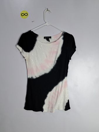 Black, White, and Pink Tie-Dye T-Shirt