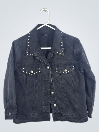Forever 21 Black Studded Denim Jacket
