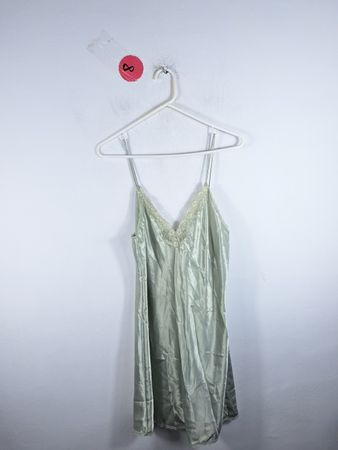 Val Mode Green Satin Camisole
