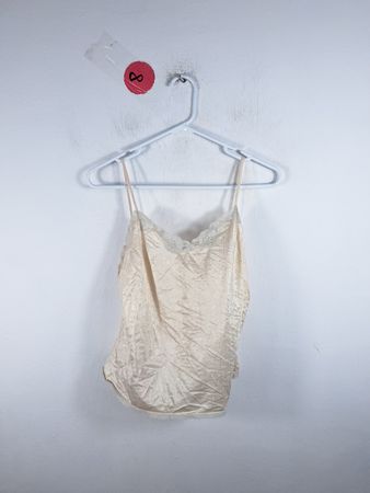 Womens beige camisole with lace trim