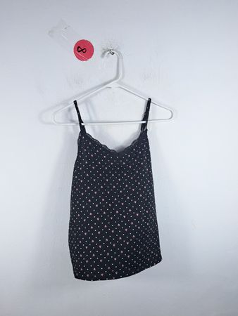 Black Camisole with White and Pink Polka Dots