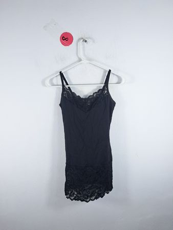 Black Camisole with Lace Trim