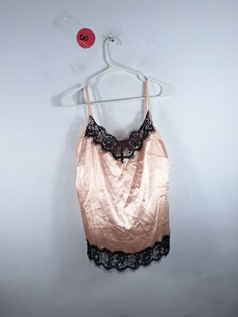 Pink Camisole with Black Lace