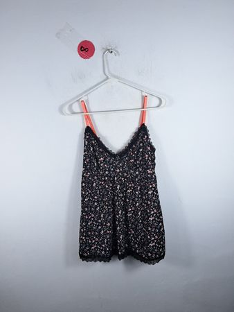 Floral Camisole with Orange Straps