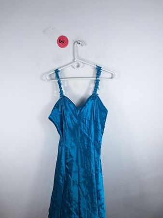 Blue Satin Dress