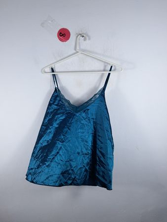 Blue Satin Camisole