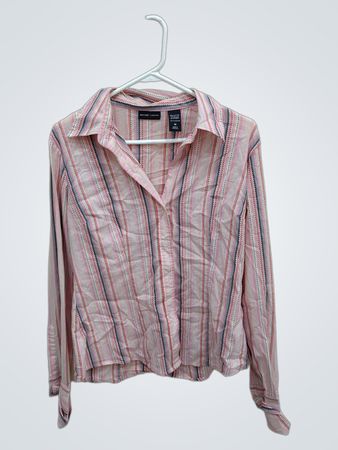 Pink Striped Button-Up Shirt