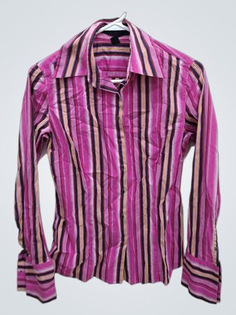 Two Designs Striped Button-Down Shirt
