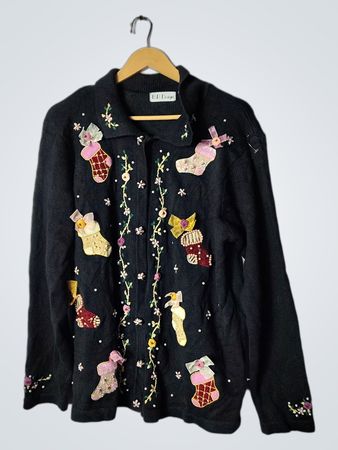 Black Embroidered Sweater