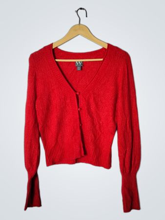 Red Knit Cardigan