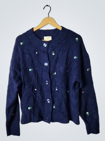 Universal Thread Embroidered Navy Sweater