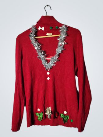 Chico's Red Christmas Sweater