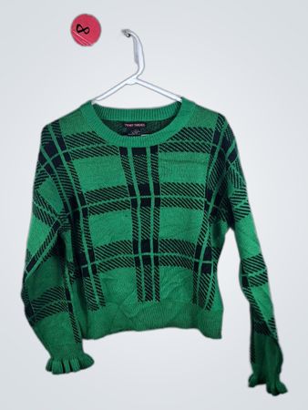 Trendy Threads Green Plaid Sweater