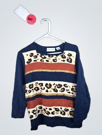Alfred Dunner Leopard Print Sweater