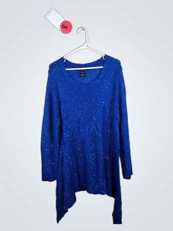 Midnight Velvet Blue Sparkle Sweater
