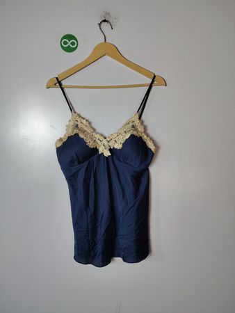 Blue Lace Trim Camisole