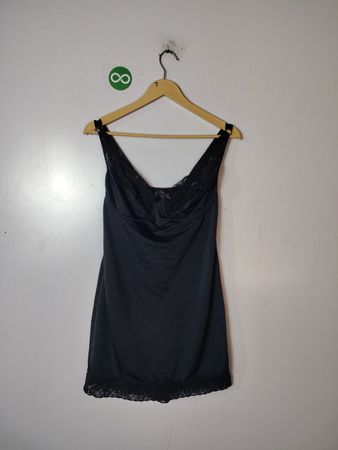 Black Nightgown with Lace Details