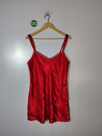 Morgan Taylor Red Satin Slip Dress