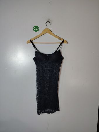 Rampage Black Lace Slip Dress