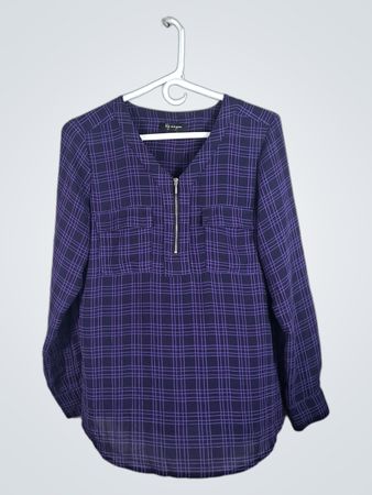 Lily Morgan Purple Plaid Blouse