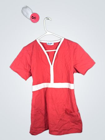 Liana Uniform Red Nurse Scrub Top