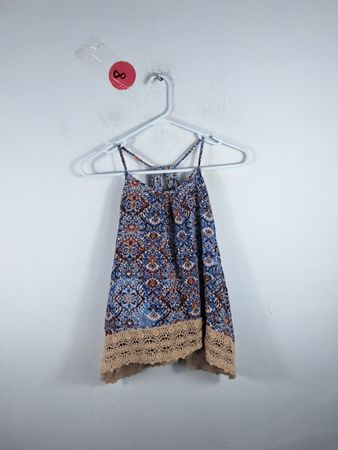 Blouse with Blue Paisley Pattern
