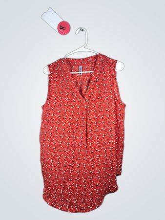 Red Floral Sleeveless Dress
