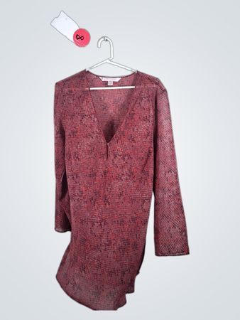 Victoria's Secret Red Snakeskin Print Long Sleeve Blouse