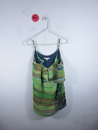 Cabi Green Striped Tank Top