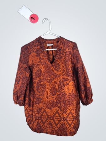 Liz Claiborne Rust Paisley Print Blouse