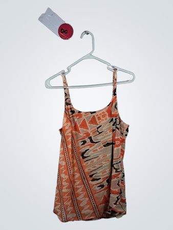 INC International Concepts Orange Patterned Tank Top