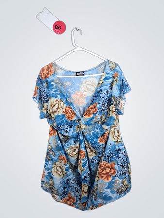 Blue Floral Blouse
