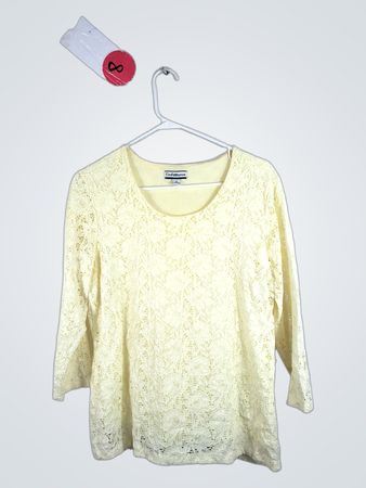 Croft & Barrow Women's Yellow Lace Top