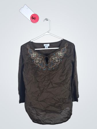 LOFT Embroidered Cotton Blouse