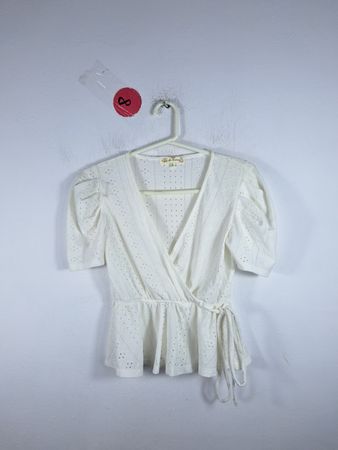 White Peplum Top