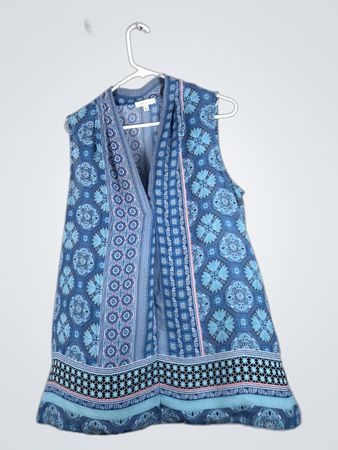 Alex & Lili Blue Patterned Sleeveless Vest
