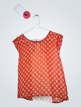 Red Floral Pattern Top