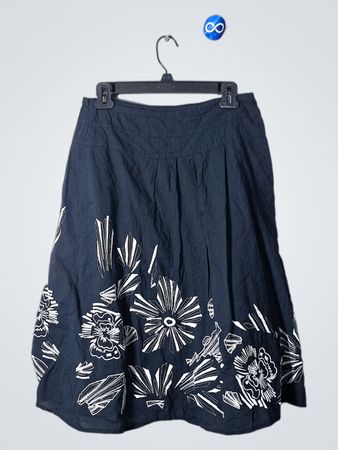 Black Floral Skirt
