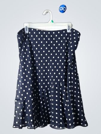 Chaps Navy Polka Dot Mini Skirt