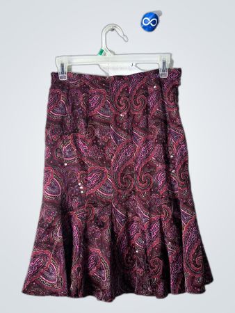 LOFT Ann Taylor Petites Paisley Pleated Mini Skirt