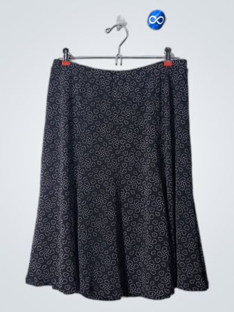 Unbranded Black Paisley Print Midi Skirt