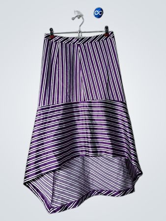 Purple and White Striped Skirt
