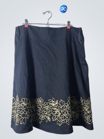 Julier New York Black Embroidered Mini Skirt